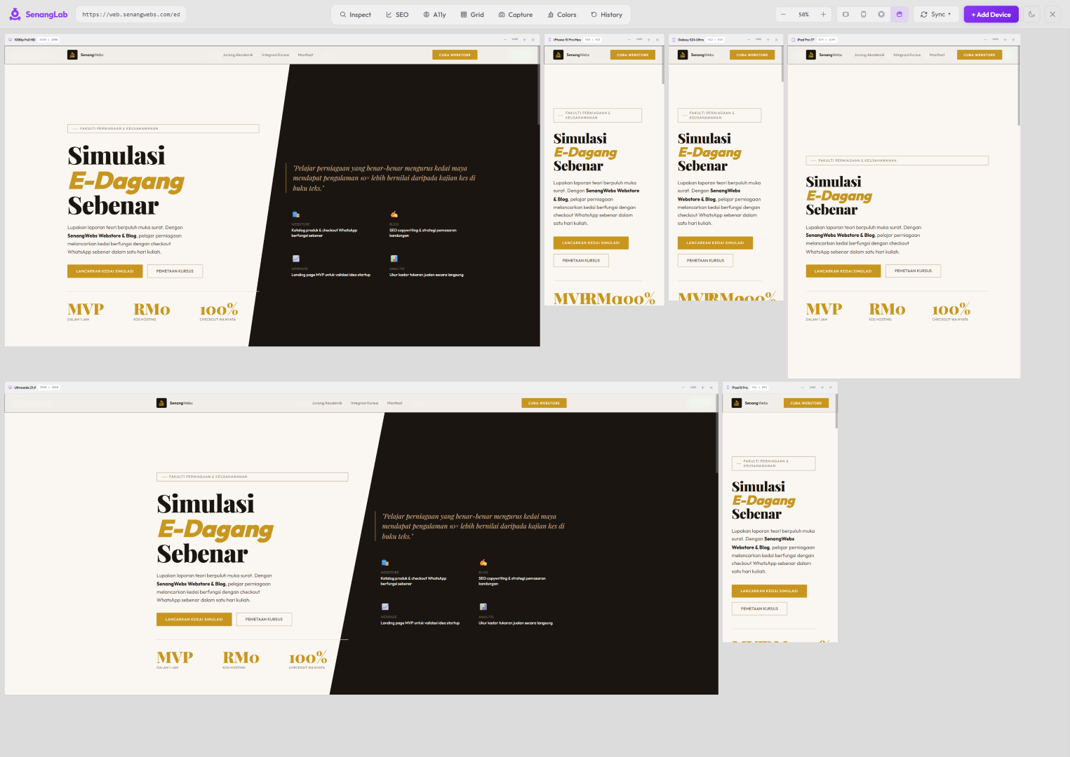 SenangLab Workspace Mockup
