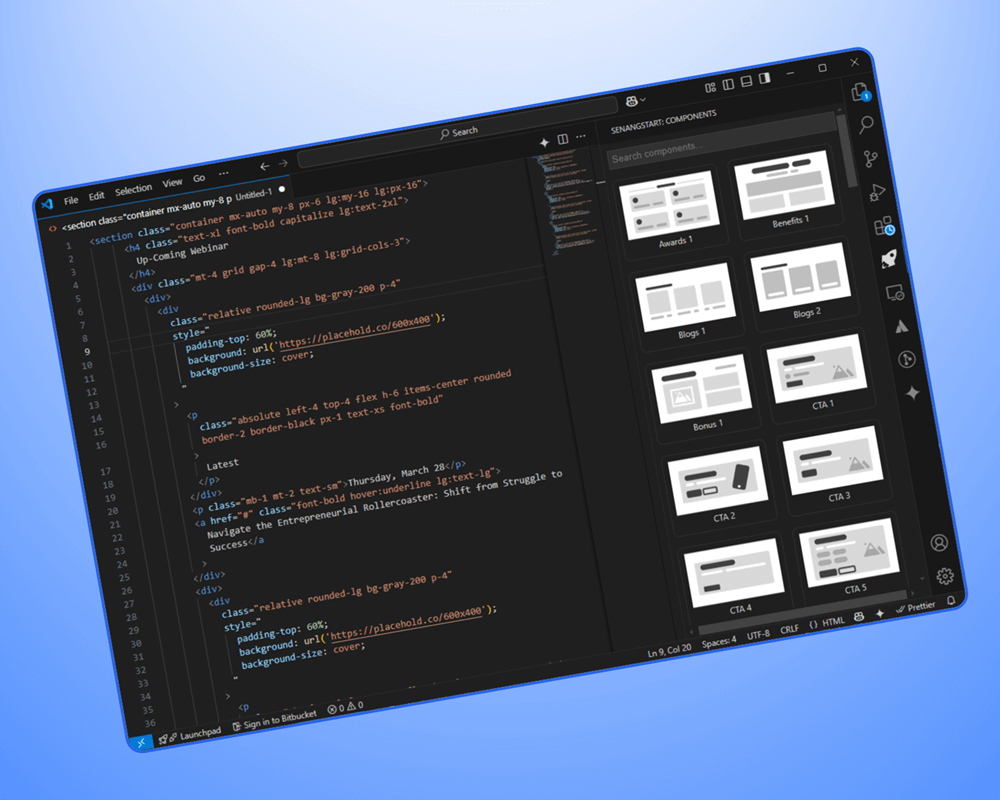 Introducing the SenangStart VS Code Extension – Drag & Drop UI Components with Ease!